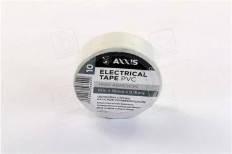 Ізолента біла 19mm*10 <AXXIS> AXXIS Польша ET-912 W