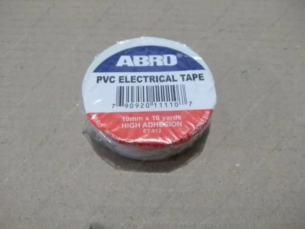 Изолента белая ABRO ET-912-18-10-WHT
