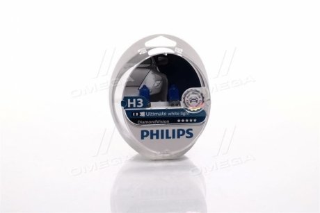 Лампа розжарювання H3 12V 55W PK22s Diamond Vision 5000K Philips 12336DVS2 (фото 1)