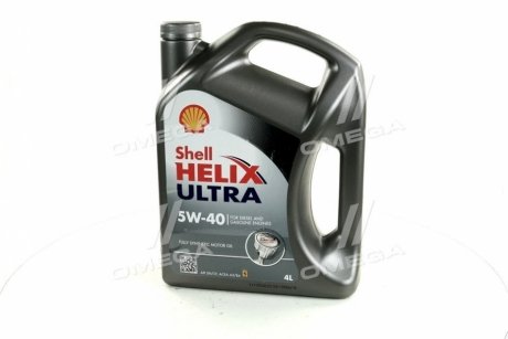 Олива моторна Helix Ultra SAE 5W-40 SN/CF (Каністра 4л) Shell 4107152 (фото 1)
