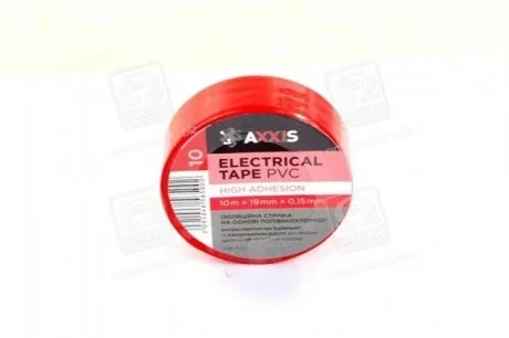 Изолента красная 19mm х 10 <AXXIS> Н/в ET-912R