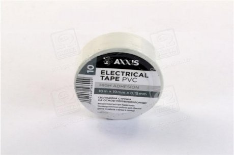 Изолента белая 19mm х 10 <AXXIS> Н/в ET-912W