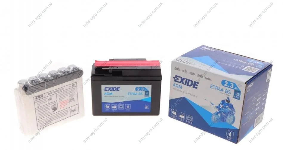 Аккумулятор 2,3Ah-12v Exide AGM (113х48х85) R, EN35 EXIDE ETR4A-BS (фото 1)