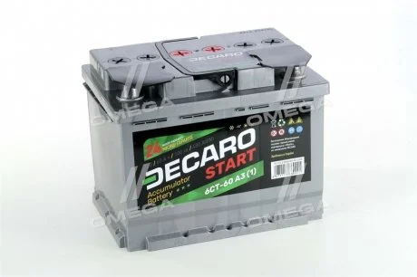 Аккумулятор 60Ah-12v START (242x175x190), L, EN480 L+левый DECARO 6СТ-60 АЗ (1)