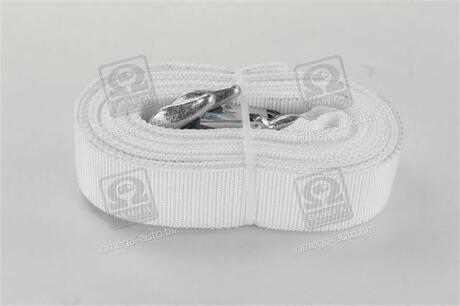 Трос буксирувальний 3т. стрічка 5м. C гак, білий <ДК> Дорожня карта DK46-206E