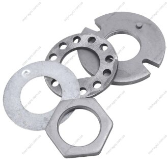 Гайка подш. передней ступицы КАМАЗ в сб. из 4-х (гайка + контргайка + 2 замковые шайбы) Китай 5320-3103076/82/79/513