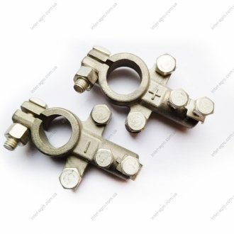 Клеммы АКБ 2шт (+/-) латунь усиленные (трубка) луженые (ТМ S.I.L.A., Украина) S.I.L.A. 5320-3703001/2