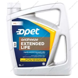 Антифриз концентрат EXTENDED LIFE G12+ (помаранчевий) 3л Opet ANTIFREEZE LONG LIFE 3L