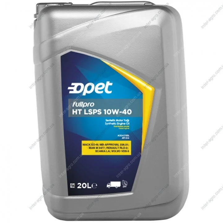 Олива моторна FULLPRO HT LSPS 10W-40 E9/E7/E6 TRUCK синт 20л Opet 10W-40 FULLPRO HT LSPS 20L (фото 1)