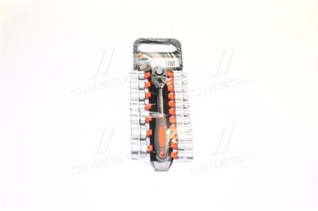 Набор головок торцевых STHOR: квадрат 1/2 ", М8-32 мм. С трищаткою [19 Ед.], Компл(про-во VOREL) YATO 58634