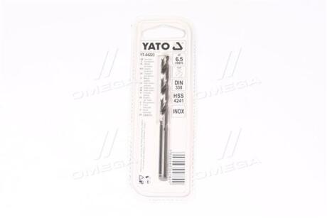 Сверло по металлу premium к нерж и високолег стали, литья 6.5 х 60 мм hss 4255(про-во) YATO YT-44223