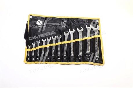 Ключи рожково - накидные Cr-V плахте, М 6-22 мм, Набор 12 шт. [20], компл(про-во VOREL) YATO 51710