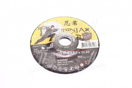 Круг шліфувальний по металу тип 27 ninja тм o=125х22.23 мм t=6 мм(VIROK) Н/в 65v025