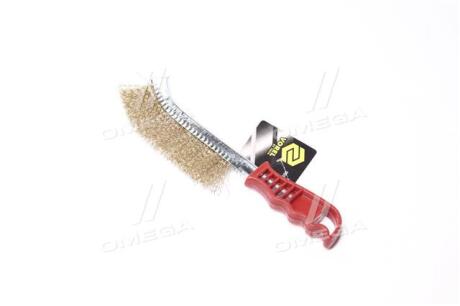 Щетка проволочная : латунная проволока, пластиковая ручка [25/100](про-во VOREL) YATO 06965