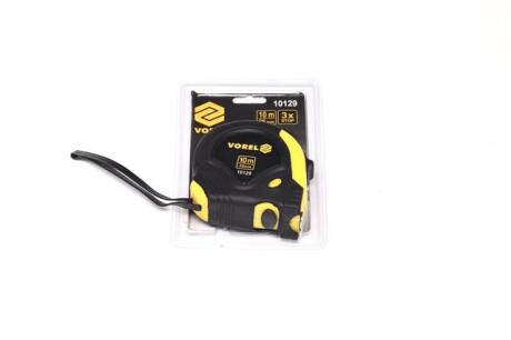 Рулетка : L = 10 м x 25 мм, 3 фіксатори [6/60] (VOREL) YATO 10129
