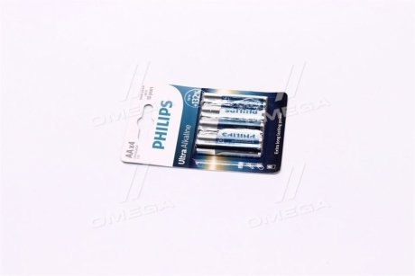 Батарейка LR6/AA Ultra Alkaline Blister 4шт Philips LR6E4B/10 (фото 1)