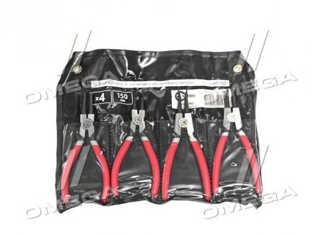 Набор щипцов (4шт) для снятия и установки стопорных колец 150мм(про-во) Intertool HT-7001 (фото 1)