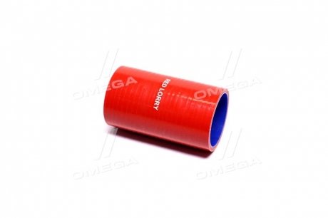 Патрубок радіатора КРАЗ 250,260 нижній (СИЛІКОН червоний, D=60 мм, L=120 мм) RED LORRY 255-1303011