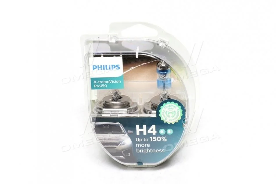 Лампа розжарювання H4 X-tremeVision Pro150 +150 12V 60/55W P43t-38 (комплект) (вир-во) Philips 12342XVPS2 (фото 1)
