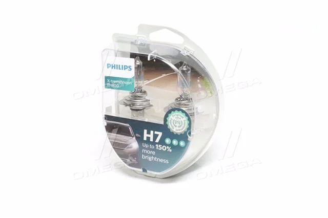 Лампа накаливания H7 X-tremeVision Pro150 +150 12V 55W PX26d (комплект) (пр-во) Philips 12972XVPS2 (фото 1)