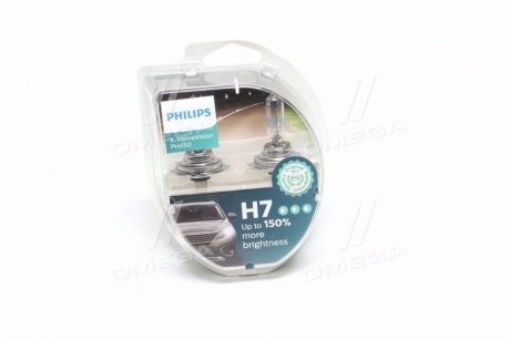 Лампа накаливания H7 X-tremeVision Pro150 +150 12V 55W PX26d (комплект) Philips 12972XVPS2