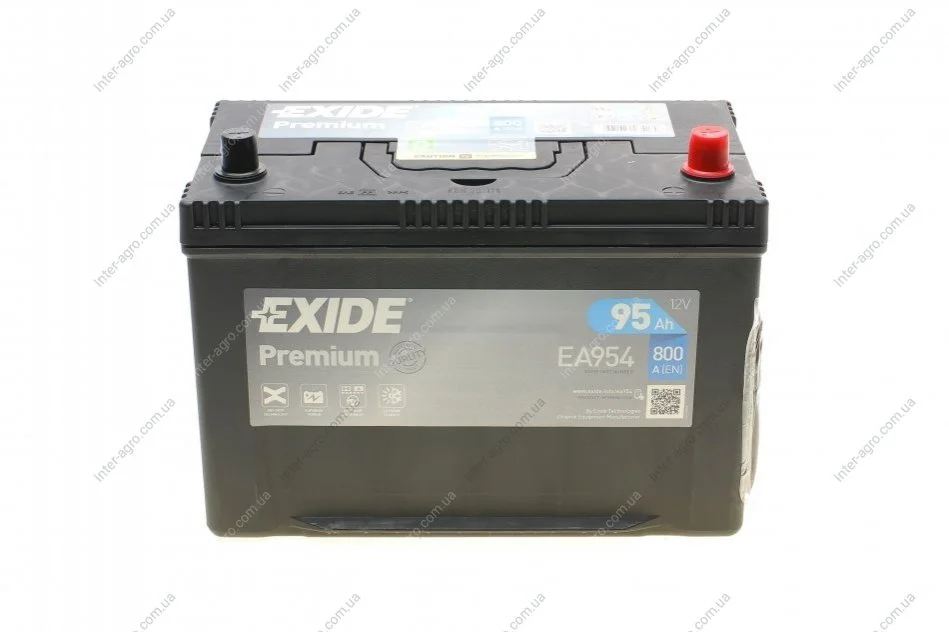 Аккумулятор 95Ah-12v Exide PREMIUM (302х171х222),R,EN800 КАТ. -10 EXIDE EA954 (фото 1)