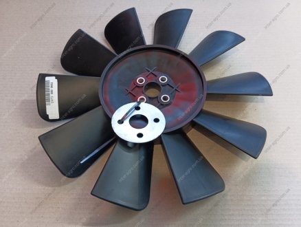 Вентилятор системи охолодження ГАЗ 3302, Газель (10 лопатей, з пластиною, пластик) АВТО-СОЮЗ 88 3302-1308010-10 (фото 1)