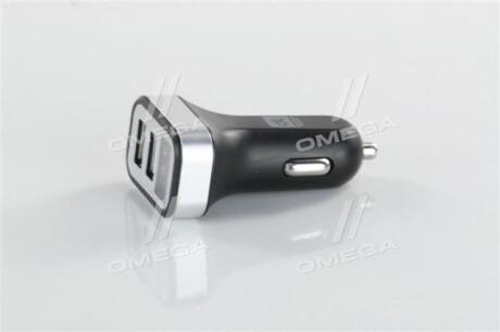 Автомобільний зарядний пристрій 2USB (12 / 24V - 5V 2,4A), LED Display, чорне <ДК> Дорожня карта DK-CT04B