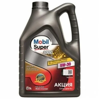 Масло двигуна Mobil SUPER 3000 5W-30 Formula FE (Каністра 5л) MOBIL 156155