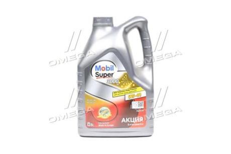 Масло моторн. SUPER 3000 5W-40 API SN/SM (Канистра 5л) MOBIL 156154