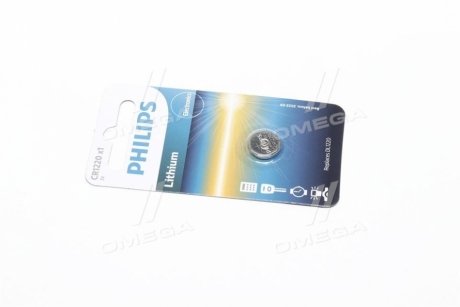 Батарейка CR1220 - 3.0V coin 1-blister (12.5 x 2.0) - Lithium Philips CR1220/00B (фото 1)