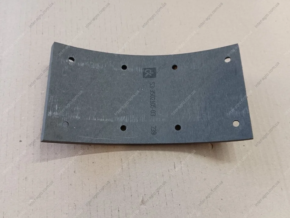 Накладка гальмівна ГАЗ 3307, 3309, 53 задня коротка свердл. (200х100) (ДК) Дорожня карта 53-3502105 -01 (фото 1)