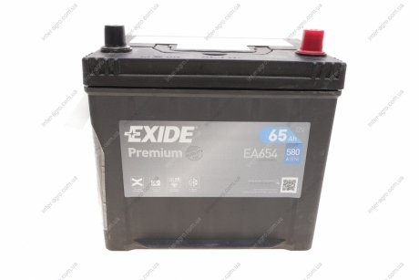 Аккумулятор 65Ah-12v PREMIUM(260х173х222),L,EN580,Корея EXIDE EA654 (фото 1)