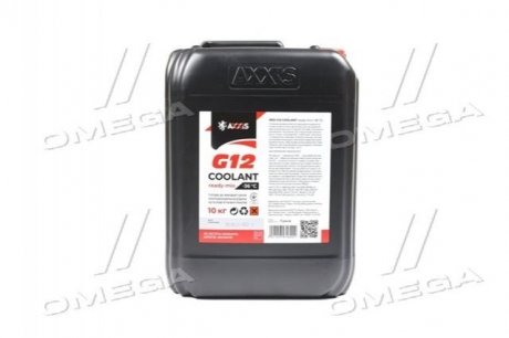 Антифриз RED G12 Сoolant Ready-Mix -36 ° C <AXXIS> (червоний) (Каністра 10кг) Н/в P999-G12R RDM10