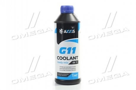 Антифриз BLUE G11 Сoolant Ready-Mix -36°C &lt;AXXIS&gt; (cиний) (Канистра 1кг) P999-G11B RDM1 (фото 1)