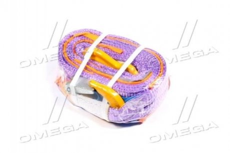 Трос буксирувальний 2,5т. стрічка 50мм. 5м. гачок-гак, 1 шар, фіолетовий (Україна) Украина БР 13