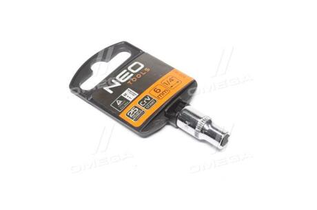 Головка сменная 6-гранная длинная 1/4" 6 мм (про-во) NEO 08-224