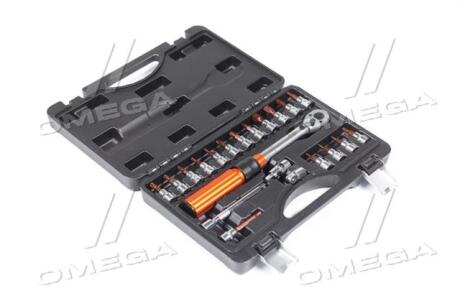 Динамометрический ключ 1/4”, 5-25 Нм, набор из 21 шт. (про-во) NEO 08-821