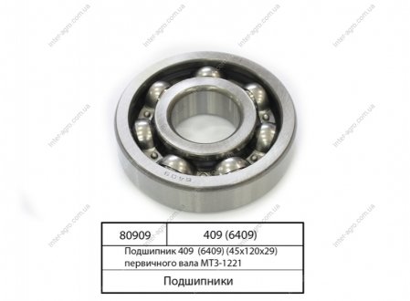 Подшипник 409 (6409) (Kinex) KINEX BEARINGS, a.s. 409 (6409) (фото 1)