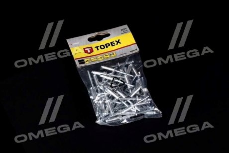 Алюминиевые заклепки 4.8 мм х 18 мм, 50 шт.*1 уп. Topex 43E505