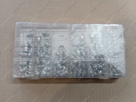 Фото 1 - набір прес-маслянок, 110 шт М6, М8, М10. Прямі та кутові 90гр. RIDER RD11110ZK Набір прес-маслянок, 110 шт М6, М8, М10. Прямі та кутові 90гр. RIDER RD11110ZK (фото 1)