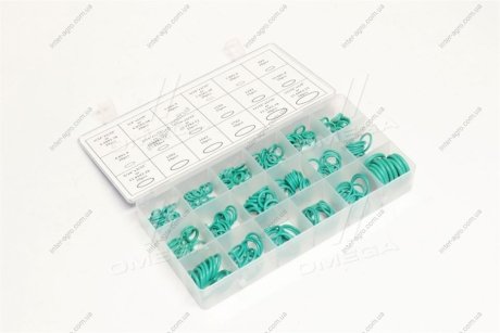 Набір кілець ущільнювачів зелені (маслостійкі) 270шт (діам. 5,29-17,04 мм) RIDER RD1270ZK