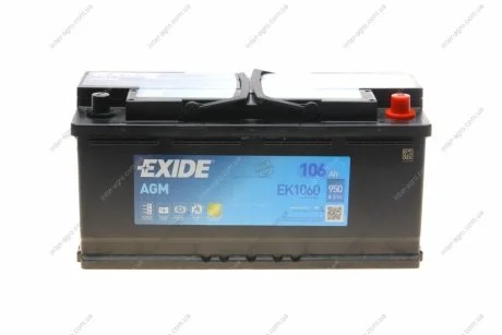 Аккумулятор 106Ah-12v Exide AGM (392х175х190),R,EN950 EXIDE EK1060