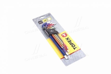 Ключи шестигранные, 1,5-10 мм, комплект из 9 шт Topex 35D966 (фото 1)