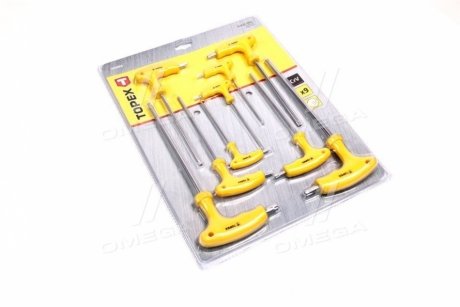 Шестигранні ключі Torx з Т-ручкою, набір з 9 шт Topex 35D968 (фото 1)