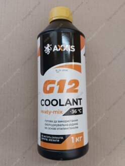 Антифриз YELLOW G12 Сoolant Ready-Mix -36°C<AXXIS> (желтый) (Канистра 1кг) AXXIS Польша AX-P999-G11Ye RDM1