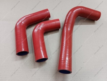 Патрубок радиатора ГАЗЕЛЬ БИЗНЕС, 2705 с дв. 4216 (красный силикон, комплект 3 шт) АВТО-СОЮЗ 88 33021-1303010