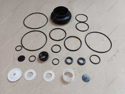 Ремкомплект крана тормозного главного КАМАЗ 2-х секционного (РТИ+пластмасса, 10 наименований) DETALKA 100.3514009