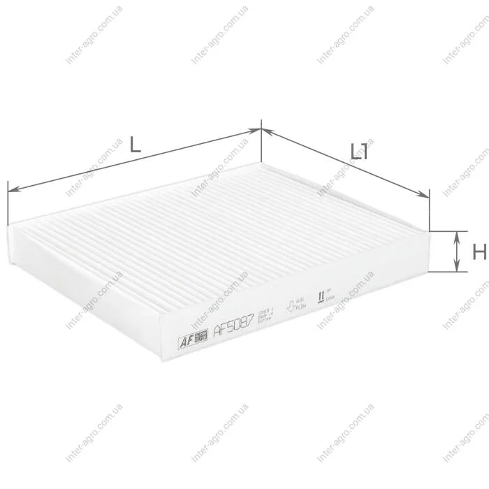 Фільтр салону VW POLO IV, V 01-, SKODA RAPID 11- (вир-во ALPHA FILTER) Альфа Фільтр ТОВ AF5087 (фото 1)