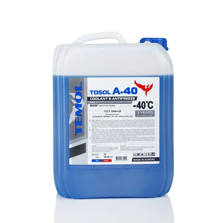 Тосол А40 (-40°C Monoethylenglycol) 20 кг TEMOL Тосол -40°C MEG 20 kg (фото 1)